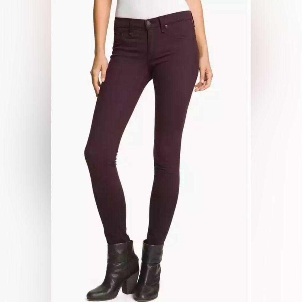 Rag & Bone Zipper Wine Stretch Plush Twill Legging Womens Size 27/4